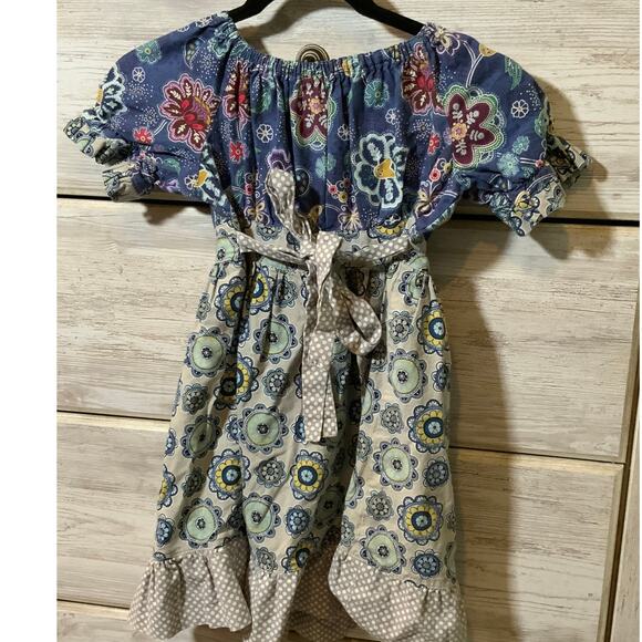 Kriss Lee Creations  Handmade Floral Dress with Apron - Size 6 - Picture 2 of 3